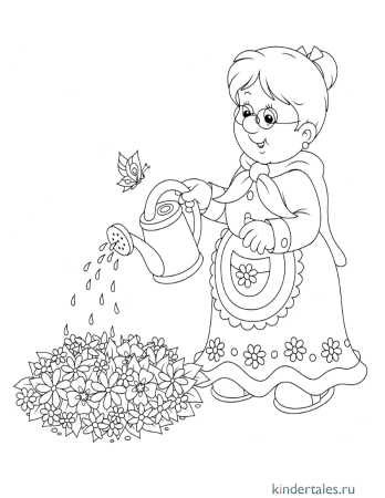 Раскраска бабушка