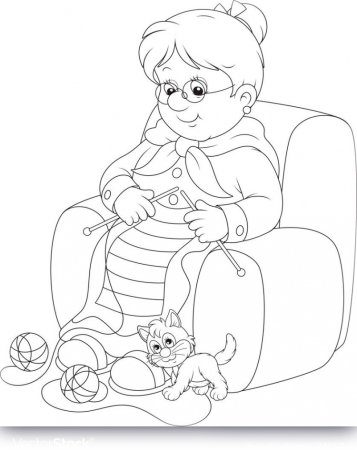 Милые рисунки для бабушки раскраски
