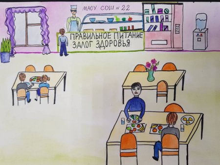Школьная столовая рисунок