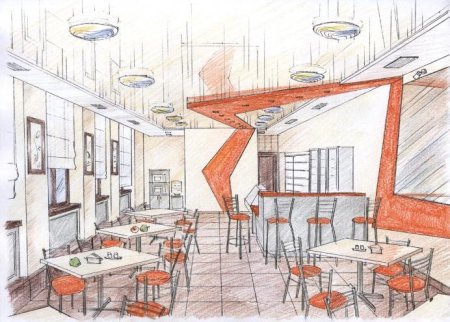 Интерьер кафе перспектива