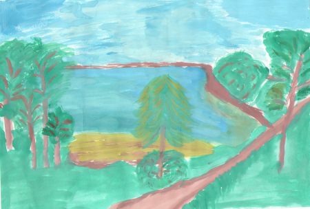 Волга рисунок для детей