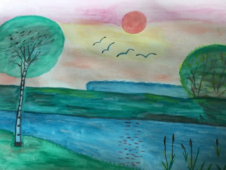Рисунок водоем родного края