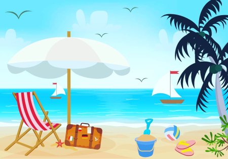 Люди на пляже карандашом