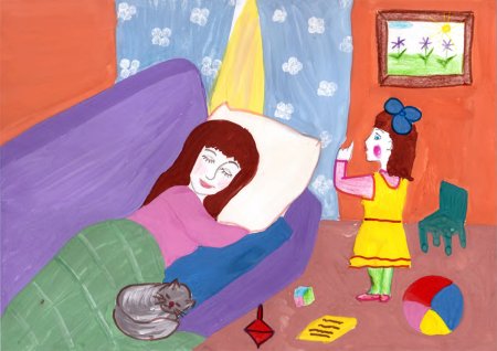 Мама отдыхает рисунок