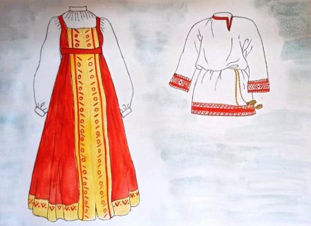 Экскизнародного праздничного костюма.