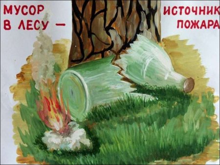 Мусор в лесу источник пожара