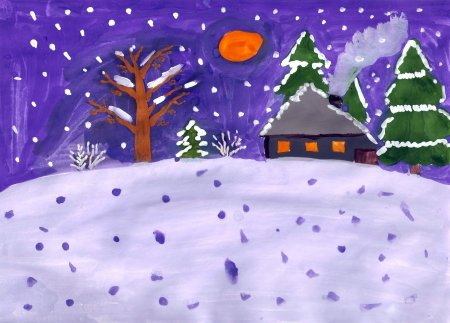 Зима раскраска для детей