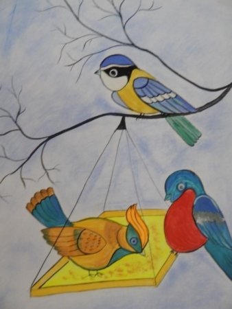 Рисование покормим птиц