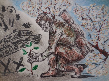 Рисунок на тему за родину