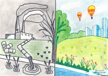Рисунок на тему загрязнение природы