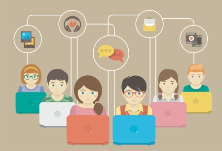 Дети в социальных сетях инфографика