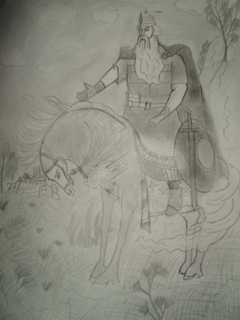 Илья Муромец и Святогор рисунок