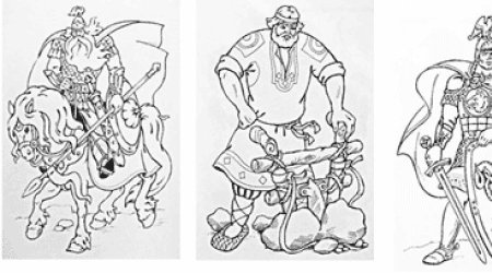 Разукрашка Илья Муромец богатырь