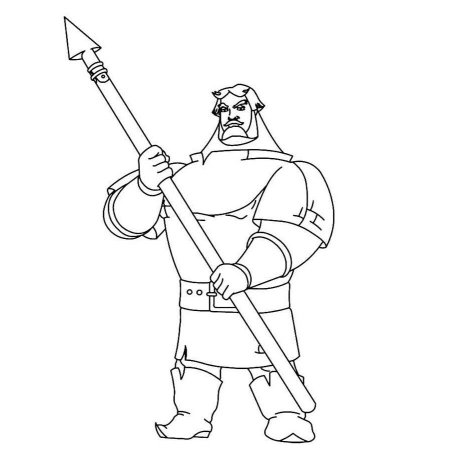 Богатырь раскраска для детей