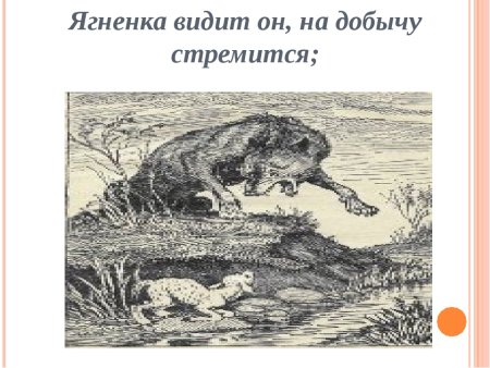 Волк на водопое басня