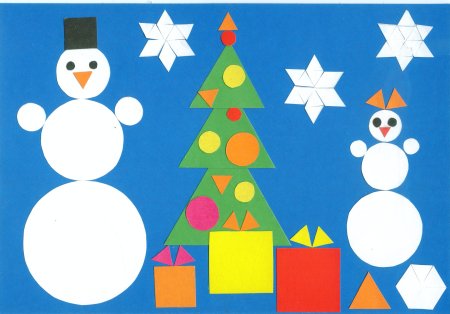 Аппликации "Снеговик"