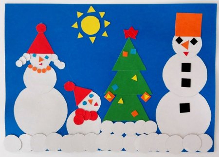 Аппликация из геометрических фигур