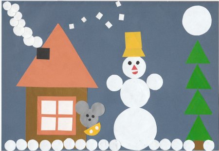 Заяц из геометрических фигур аппликация