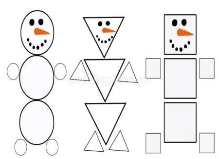 Новогодняя аппликация из геометрических фигур