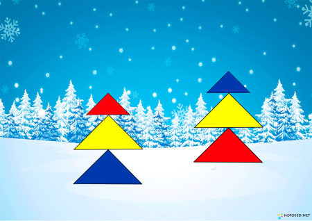 Аппликация из геометрических фигур для дошкольников