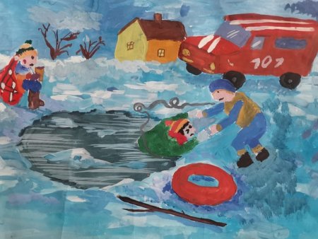 Осторожно тонкий лед рисунок