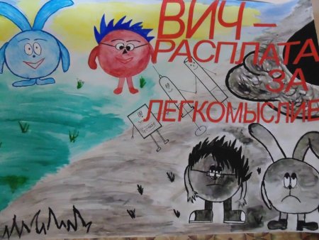 Плакат про СПИД для школьников