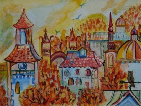 Рисования Солнечный город