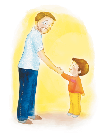 Ребенок и взрослый рисунок