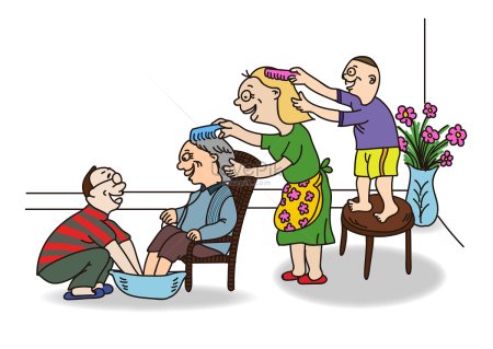 Забота о пожилых рисунок