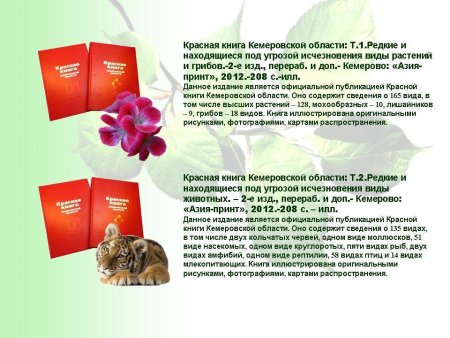 Красная книга Кемеровской области презентация