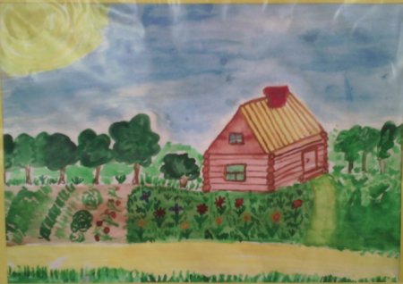 Деревня рисунок для детей