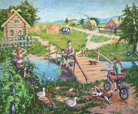 Деревня рисунок