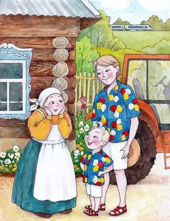 Бабушка в деревне