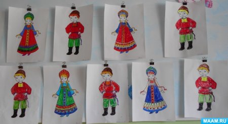 Рисование одежда старшая группа