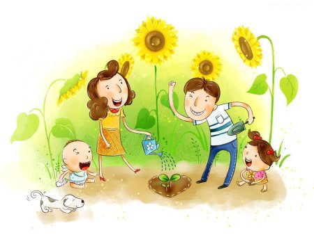 Счастливая семья рисунок