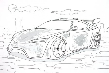 Раскраска. Гоночные автомобили