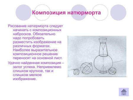 Композиционное построение натюрморта