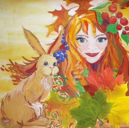 Детский рисунок на тему осень