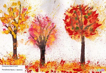 Осенний рисунок в детский сад