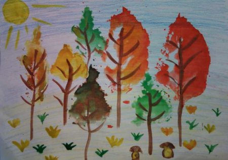 Рисование лес точно Терем расписной