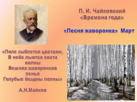 Пьесы из времен года Чайковского