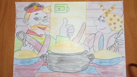 Иллюстрация к сказке каша из топора 5 класс