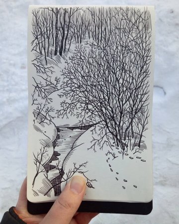Рисунки для скетчбука зима