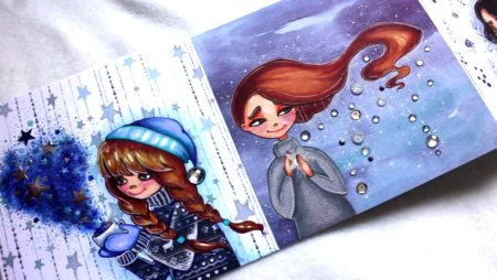 Новогодний разворот в скетчбуке