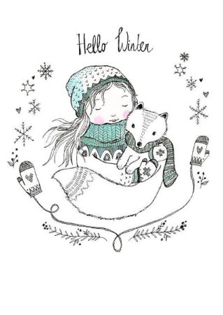 Зимние рисунки для срисовки