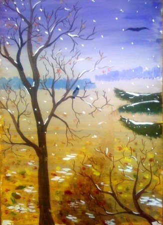 Первый снег рисунок