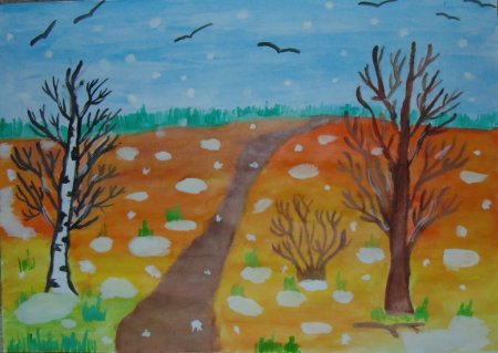 Поздняя осень рисование для дошкольников