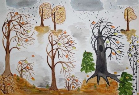 Поздняя осень рисунок