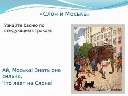 Басни Крылова 5 класс слон и моська