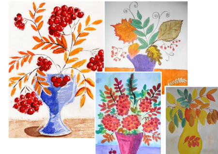 Монотипия осенний букет